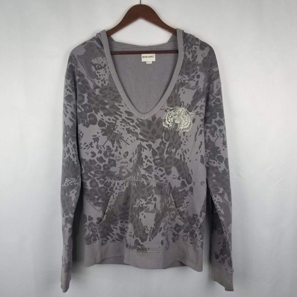 Diesel Low neck Hooded sweatshirt size L lavender